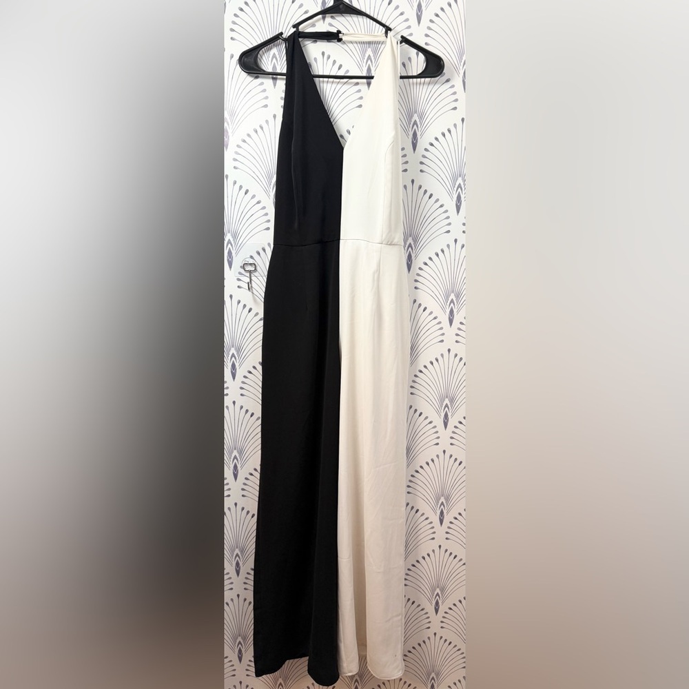 INC International Concepts Black and White Relaxed Jumpsuit